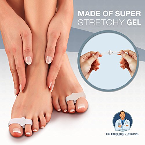 Dr. Frederick's Original 2 Piece Sport Bunion Toe Spacer Set - 1 Pair Soft Gel Splints - One Size Fits All - Fast Relief - Wear with Shoes - for Men & Women - Thumbnail 4
