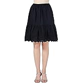 BEAUTELICATE Half Slip Skirt Extender 100% Cotton Vintage Underskirt with Lace Embroidery