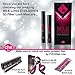 FUCHSIA Line 3D Fiber Lashes Mascara - Best Eye Lash Lengthening Makeup Fibers and Black Gel Set - The Benefit of Voluminous Eyelashes Without Falsies or Extensions
