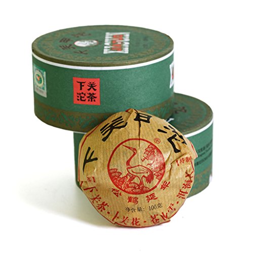 Puerh Tea - Raw Pu erh Tee Cake - Jiaji Grade A - 100g / 3.5oz 2016 Year Xia Guan Tuocha Boxed - Chinese Yunnan Xiaguan Puer Pu'er Tea Pu-erh Tee
