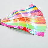100 Origami Lucky Star Plain Paper Ribbon Shine Wish Rough