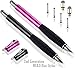 MEKO [2Pcs] [2nd Gen] Universal Disc Stylus Pens, [2 in 1 Precision Series] for iPhone X/8/8plus iPad/iPad Pro/iPad Mini and All Capacitive Touch Screens Bundle with 6 Replacement Tips(Black/Pink)