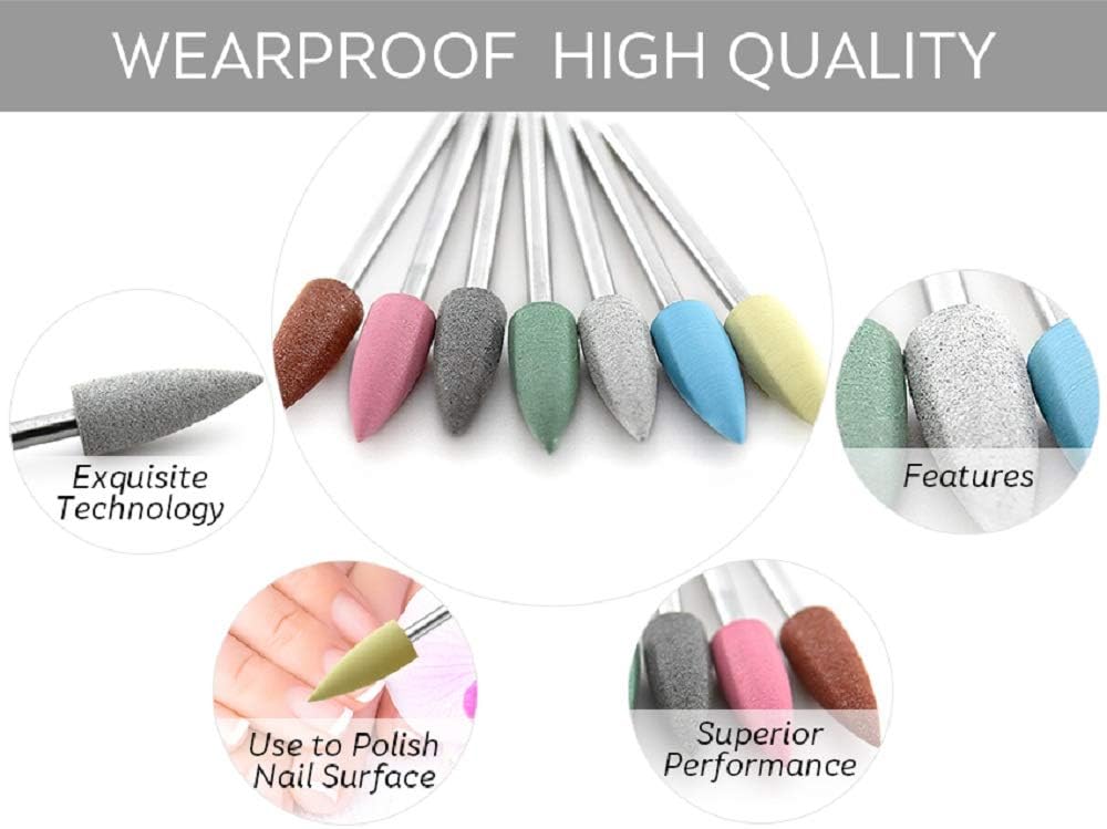 KADS Nail Drill Bits Nail File Head Polisher Replacement Head Nail Accessories (7 Color) - Image 5