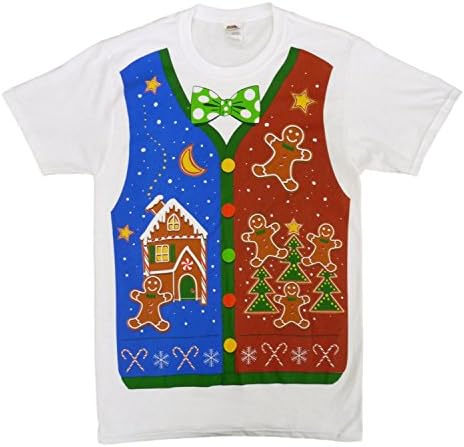 Dec 25th Mens White Gingerbread House Christmas T-Shirt