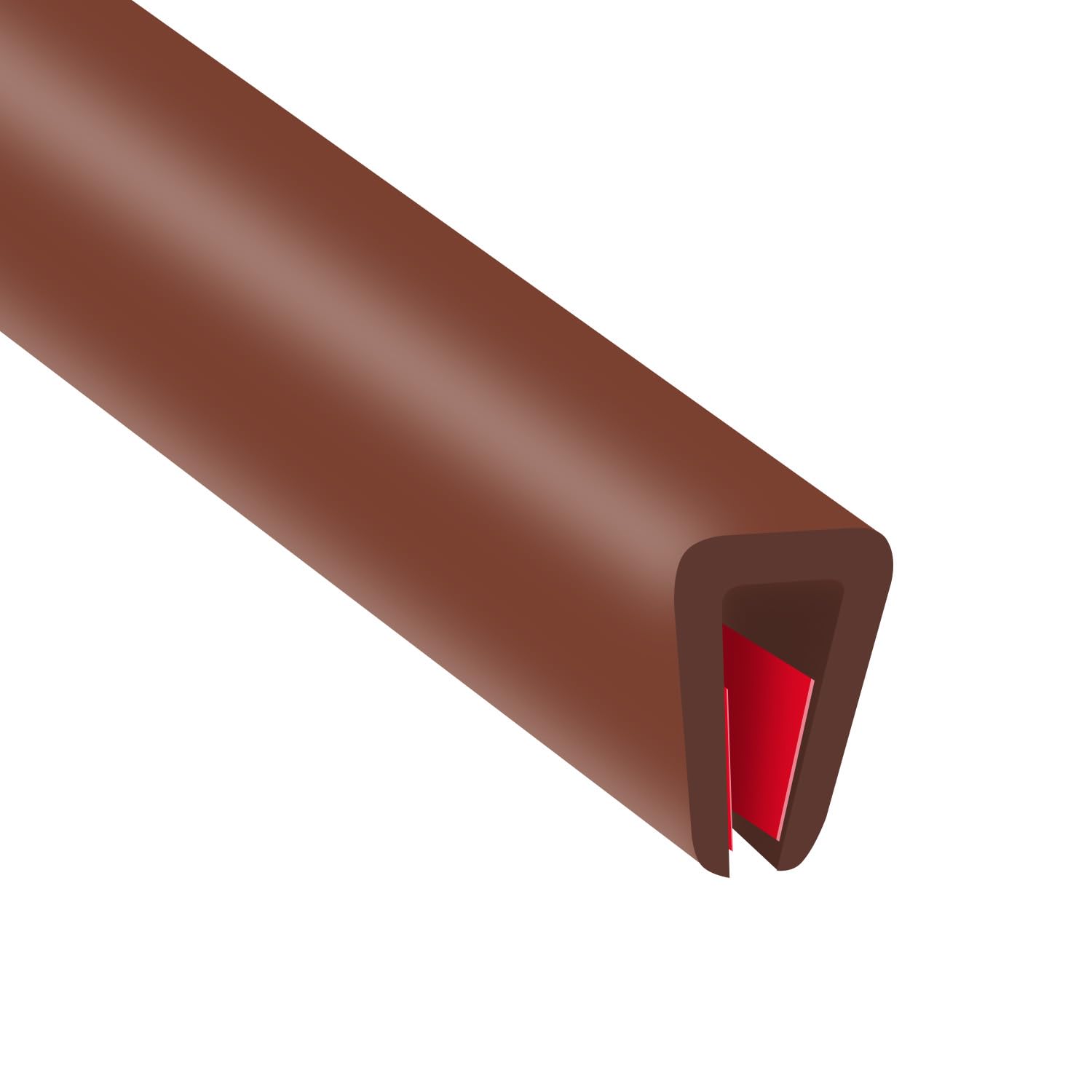 Photo 1 of Rubber Edge Trim, Flexible Edge Trim for Sharp Edge, 1/8" U Channel Edge Protector, Self Adhesive Edge Guards for Plywood and Glass Parts, 20Ft, Brown Color