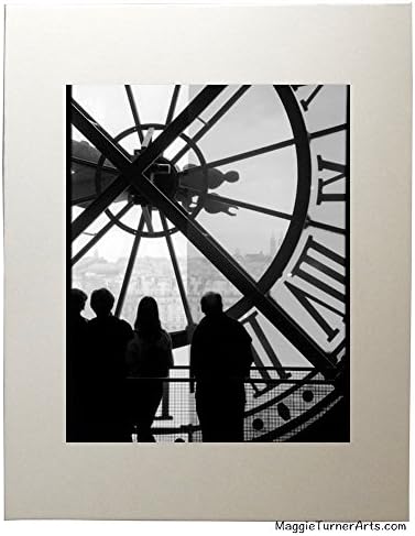 Musee d'Orsay Clock, Paris Black and White Photography Wall Art Photo Print Matted to 11x14 Vertical