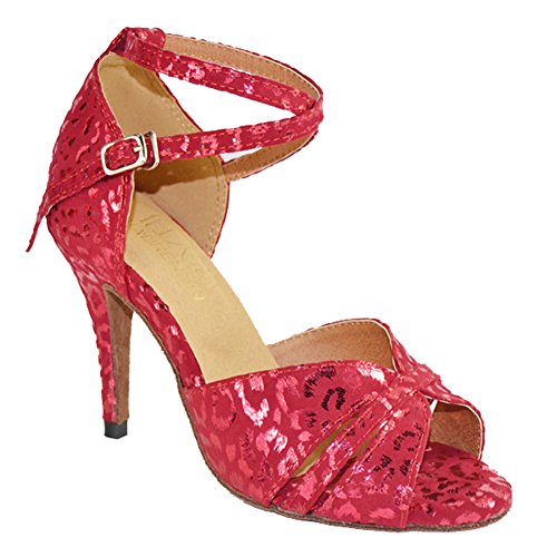C&C Women's Suede Latin Tango dance shoes Red US Size 9