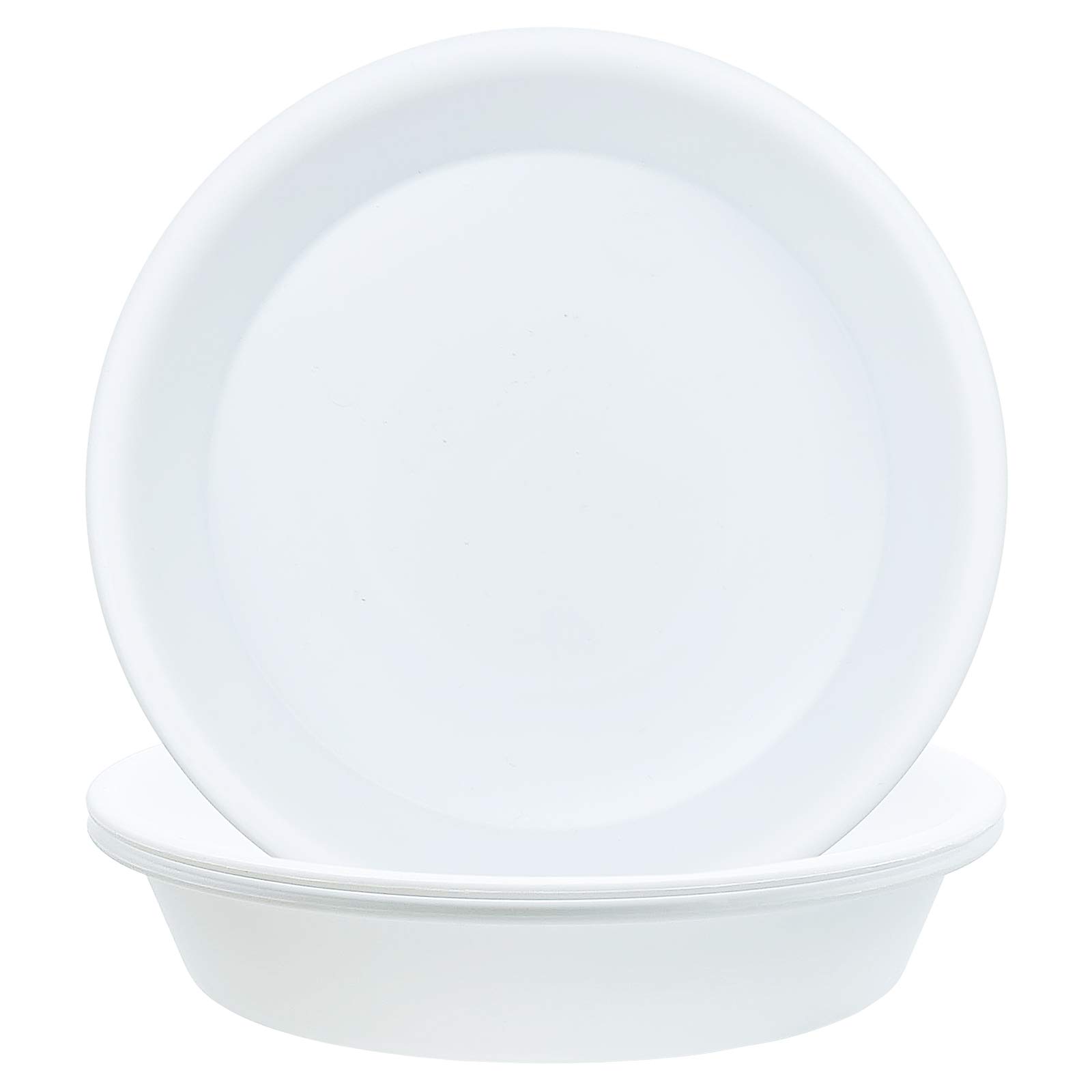 TITE 3 Pack Plant Saucer Heavy Duty Sturdy Drip Trays for Indoor and Outdoor (14 Inch, White)