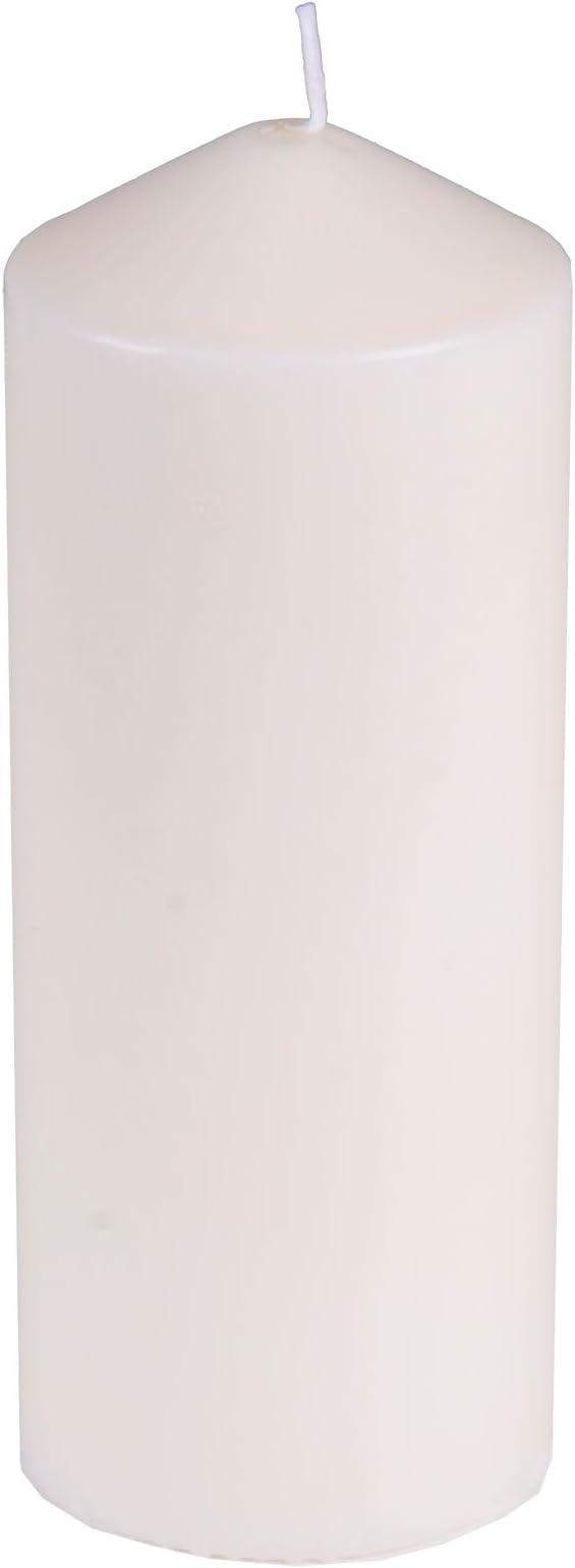 Baltus Long Burning 70 Hours Unscented Church Pillar Wax Candle - Ivory, 70 Hrs
