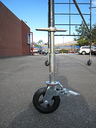 A Set of 4 Wheel 8" Caster with Cast Iron Hub 1 3/8" Caster Wheel With 2 Lock-in Brakes Scaffolding Rolling Tower CBM1290 - Thumbnail 5