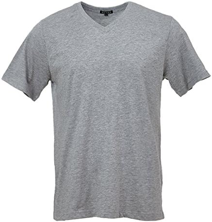 Rich Cotton V neck T shirts 10 colors (4XL, Grey)