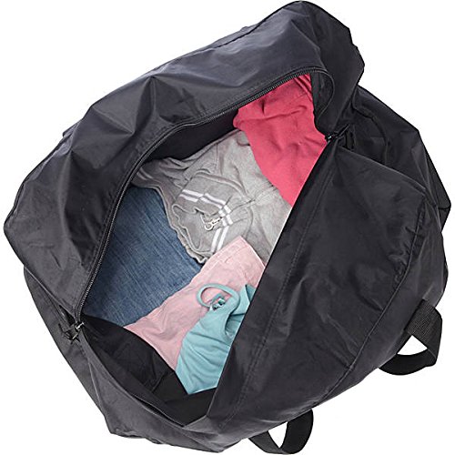 Extra Large Foldable Duffel Bag for Travel – Heavy-Duty Cargo Bag with Zippers & Reinforced Handles, TSA Approved, Water-Resistant size 29 x 24 x 15.5 inch (black, 70lb)