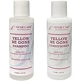 STAR CARE Yellow Be Gone Shampoo & Conditioner Set 4oz Each Clarifying Toning Duo for Blonde Gray Bleached Highlighted Hair Neutralizes Brass Restores Shine Hydrates Maintains Cool Tones 4oz/118ml