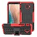 Galaxy J4 Plus Case,Galaxy J6 Plus Case,PUSHIMEI with Kickstand Hard PC Back Cover Soft TPU Dual Layer Protection Phone Case Cover for Samsung Galaxy J4 Prime/J4 Core/J6 Prime(Red Kickstand case)