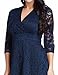 GRAPENT Women's Lace Plus Size Mother of The Bride Skater Dress Bridal Wedding Party Navy 16W