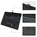 Wisdompro 2-Sided PU Leather ID Badge Holder with 1 ID Window and 1 Card Slot and 1 Piece 23 Inch Adjustable Polyester Detachable Neck Lanyard Strap (Holds 3 to 4 Cards) - Black (Horizontal)