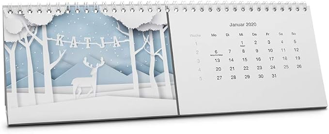 Namenskalender Katja, Tischkalender 2020 als personalisierter Kalender 