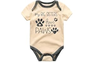 My Big Sisters Have Paws Pet Baby Romper Custom Pet Baby Bodysuit My SIbling Has Paw Cat Dog Lover Baby Gift