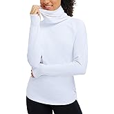 baleaf Women's Thermal Turtleneck Tops Long Sleeve Shirts Ski Base Layer with Integrated Neck Face Mask Thumbholes