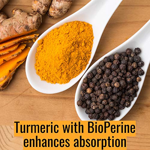 Turmeric Curcumin with Hemp Oil Extract and BioPerine. Antioxidant Support, Powerful Anti-Inflammatory, Promotes Healthy Glowing Skin. 60 Capsules