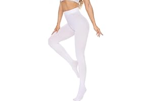 DUCMODA Womens 80 Denier Opaque Tights, Women's Soft Solid Color Footed Pantyhose, High Waist Stocking with 30+ Colors