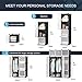 KOUSI Portable Closet Clothes Wardrobe Bedroom Armoire Storage Organizer with Doors, Capacious Sturdy, Black, 6 Cubes 2 Hanging Sections