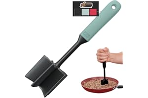 GORILLA GRIP 5 Blade Heat Resistant Nylon Meat Chopper, Non Scratch Potato Masher Tool, Safe for All Cookware, Patent Pending