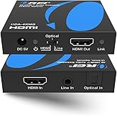 OREI 18Gbps 4K@60Hz HDMI Audio Embedder, 3.5mm, Optical, CEC, HDCP 2.2, HDR | HDMI Audio Inserter, Optical Audio Embedder, 4K60 HDR, Dolby 5.1, DTS 5.1, LPCM, DVI Compatible