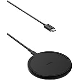 Belkin Wireless Charging Pad 15W - Qi Charger, Charging Station for Apple iPhone 17, iPhone 16/15/14 Series, AirPods, Samsung Galaxy S25, Galaxy S24, Pixel - 5ft Cable Included - Black