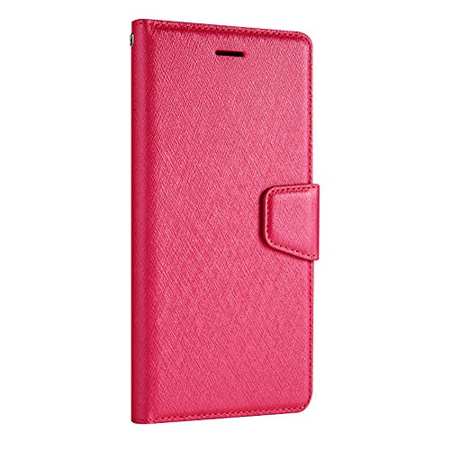 Hot Pink Wallet Case for iPhone 8,Bookstyle PU Leather Flip Cover for iPhone 7,Herzzer Noble Luxury Premium Magnetic Holster Card Holder Folding Stand Leather Protective Case with Soft Inner TPU