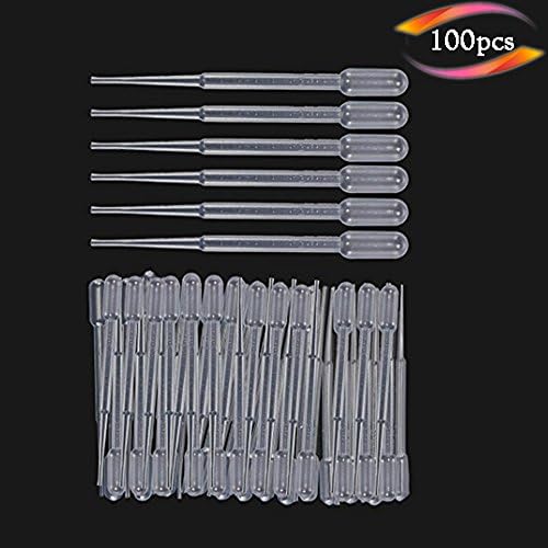2ml Disposable Plastic Transfer Pipettes Essential Oils Pipettes, Graduated, Pack of 100