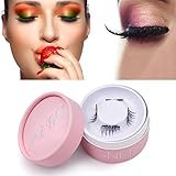 Magnetic Eyelashes, Magnetic Lashes Extensions Short 3D Reusable No Glue Ultra Soft & Thick For Natural Look (1 Pairs 4 Pieces) Black