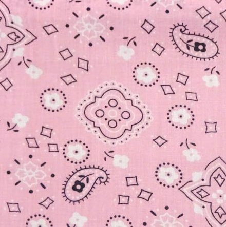1 Yard - Paisley Bandana on Pink Poly/Cotton Fabric (Great for Quilting, Sewing, Craft Projects, Quilt, Throw Pillows & More) 1 Yard X 44"