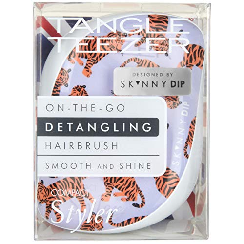 Tangle-Teezer-x-Skinny-Dip-Compact-Styler-Detangling-Hairbrush-Trendy-Tiger