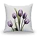JIANKUN Elegant Tulip LinenThrow Pillow Cover Couch Art Painting for Living Room Decor Cushion Cover and Modern Home Decorations Pillowcase