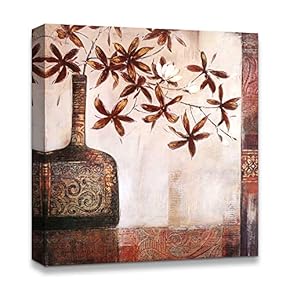 Canvas Wall Art Abstract Antique Style Painting Artwork for Home Prints Framed - 12x12 inches