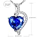 Devuggo Mabella 925 Sterling Silver Simulated Birth Month Blue Sapphire Heart Pendant Necklace, Gifts for Women