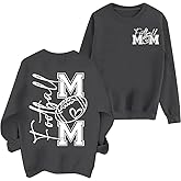 ECYJIO Football Sweatshirt Women Game Day Sweatshirts Sunday Funday Football Graphic Pullover Letter Print Long Sleeve Tops