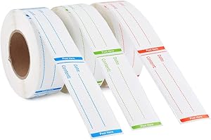 300 Pieces Removable Food Storage Self-Adhesive Sticker 1 x 3 Inch Refrigerator Freezer Storage Classification Labels (3 Mixed Color)