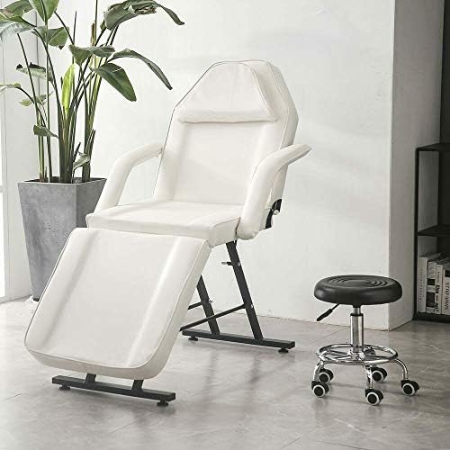 Massage Bed Table Beauty Couch - Wonderlife 3 Section Adjustable Recliner Chair Treatment Tattoo Facial SPA with Stool (White)