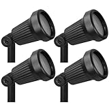 Paradise GL22724 Low Voltage Cast Aluminum 20W Spotlight (Black, 4 Pack)