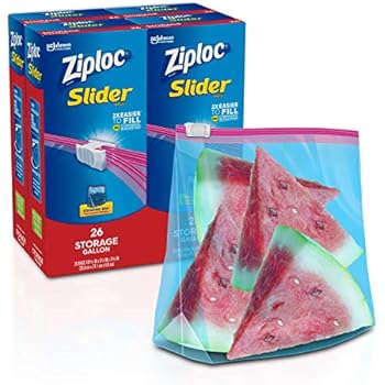 Ziploc Slider Storage Bags gallon, 4 Pack, 26 Ct (104 Total Bags)