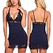 ADOME Sexy Sleepwear for Women Chemise Lingerie Full Slip Babydoll V Neck Nightgown Nightwear