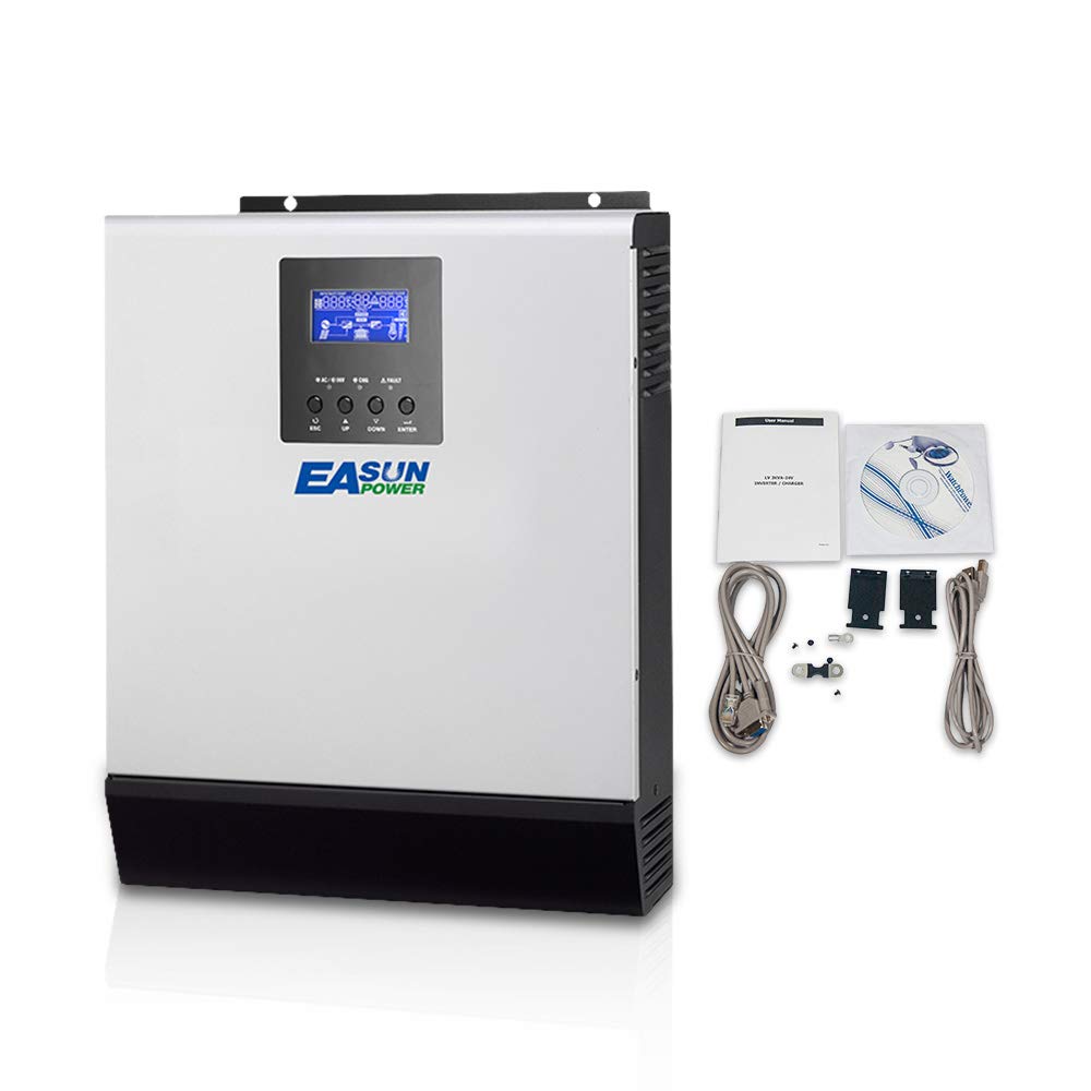 POWLAND 12V Solar Inverter 800W MPPT 1Kva Pure Sine Wave Inverter 40A Off Grid Inverter 110V Hybrid 
