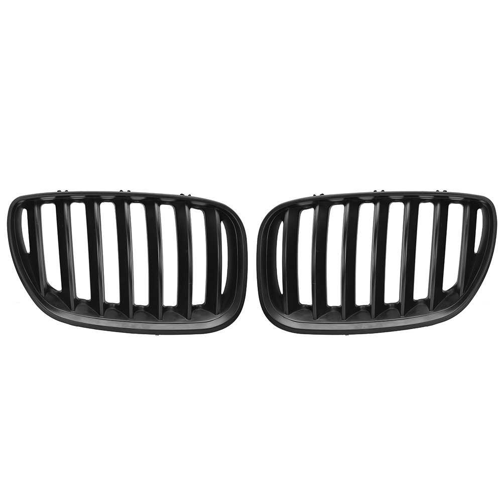 Photo 1 of 1 Pair Matte Black Front Kidney Grilles Compatible with 2004 2005 2006 BMW E53 X5 4 Door SUV Sport Utility 3.0i 4.4i 4.8is LCI Facelift