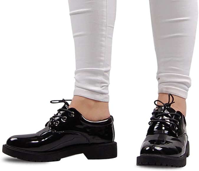 black patent brogues womens uk