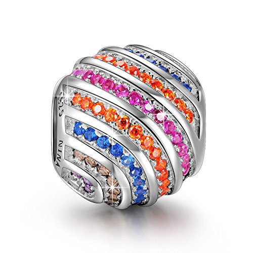 Ninaqueen "rainbow" 925 sterling silver multicolor cubi…