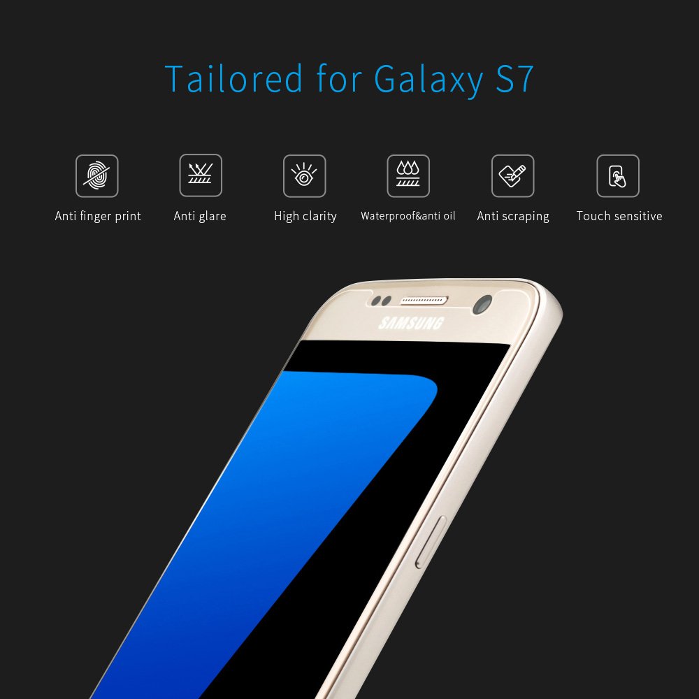 (3 Pack)ROADWI Samsung Galaxy S7 Screen Protector,HD Clear Premium Tempered Glass 2.5D Touch Compatible Transparent 9H Super Hardness HD Tempered Screen Anti-Scratch Bubble(3 Pack)