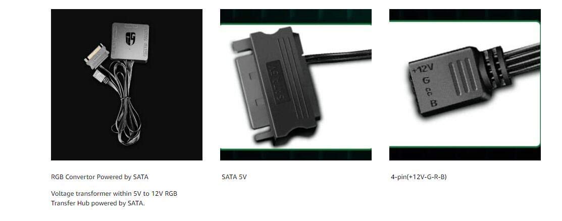 RGB Convertor, 5V ADD-RGB to 12V RGB TransferHub, Motherboard with 4-pin Header can Contorl 5V ADD-RGB Products, Non-Compatible Asrock Motherboard