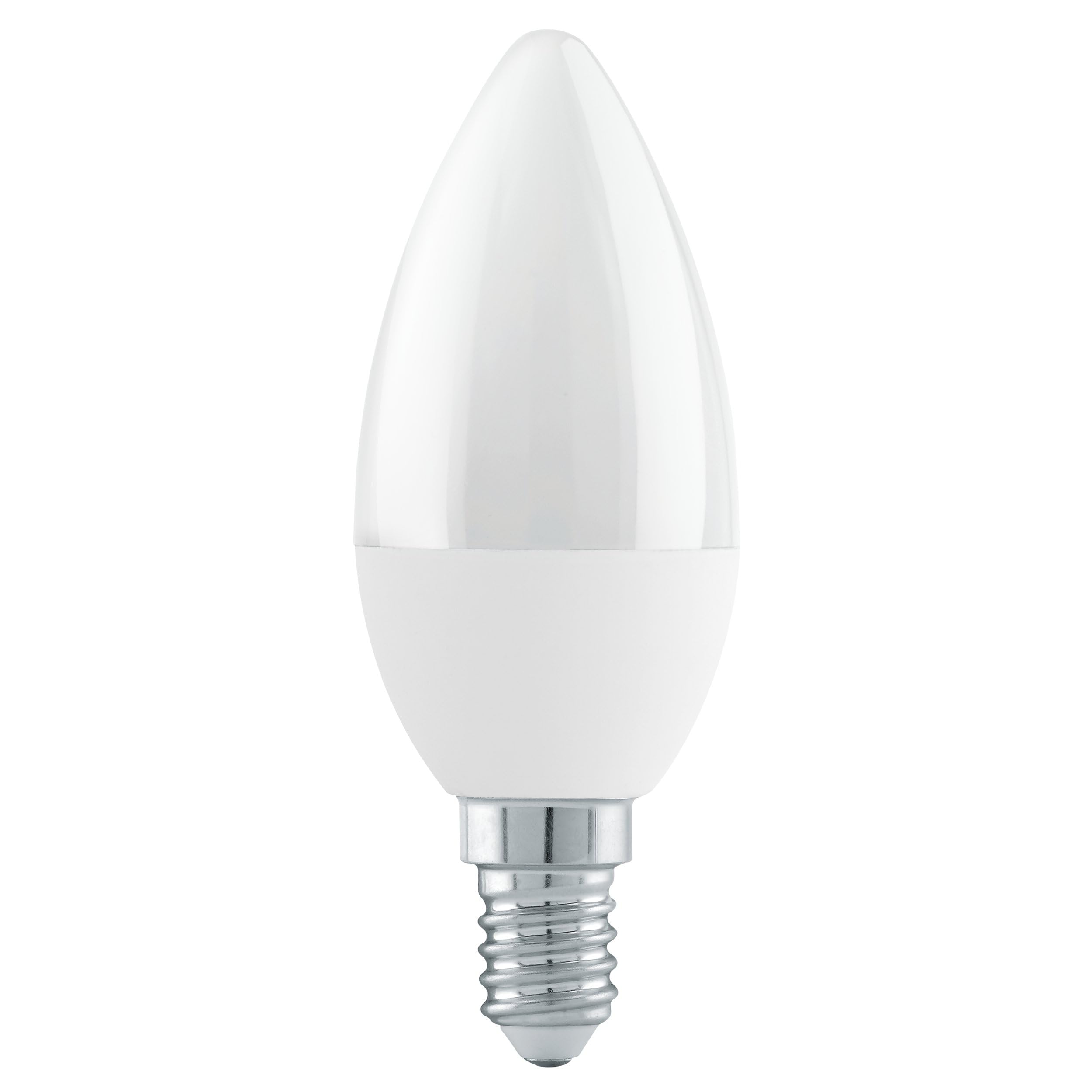 Eglo E14 LED Candle Light Bulb, 3 Step dimmable Opaque Edison lamp, 4.9 watt (Equivalent to 40 watt), 470 Lumen, Warm White Glow, 3000 Kelvin, Opal White, C37, Ø 1.5"